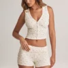 Nina Modal Foldover Mid-Rise Shorts in Floral Print