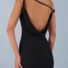 Nivara One-Shoulder Maxi Dress in Black