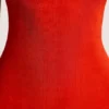 Noelia Textured Jersey Open Back Maxi Dress in Fiery Red