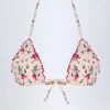 Noia Micro Triangle Bikini Top in Red Floral