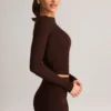 Noor Modal High-Rise Bodycon Mini Shorts in Chocolate Brown