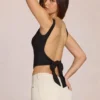 Norelle Modal Tie-Back Top in Black