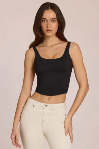 Norelle Modal Tie-Back Top in Black