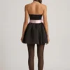 Norina Bow-Detail Corset Mini Dress in Black