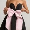 Norina Bow-Detail Corset Mini Dress in Black