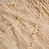 Novina Ruffled Asymmetric Mid-Rise Maxi Skirt in Tan Print