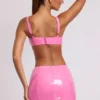 Nyx Vinyl Thigh Split Micro Mini Skirt in Pink