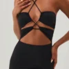 Oceane Cut Out Halter Neck Floor Length Maxi Dress in Black