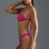 Oh Polly Swim: HOTFIX Edition Embellished V-Shaped High-Leg Cheeky Bikini Bottoms in Raspberry Sorbet
