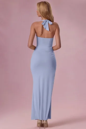 Olivette Jersey Corset Bridesmaid Dress in Powder Blue