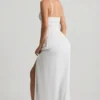 Olyssia Shirred Camisole Maxi Dress in White