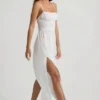Olyssia Shirred Camisole Maxi Dress in White
