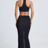 Ondine Ruffle-Trim Maxi Skirt in Black