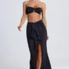 Ondine Ruffle-Trim Maxi Skirt in Black