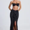Ondine Ruffle-Trim Maxi Skirt in Black
