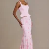 Opaline Premium Embellished Tulle Skirt in Baby Pink