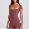 Open-Back Unitard in Acai