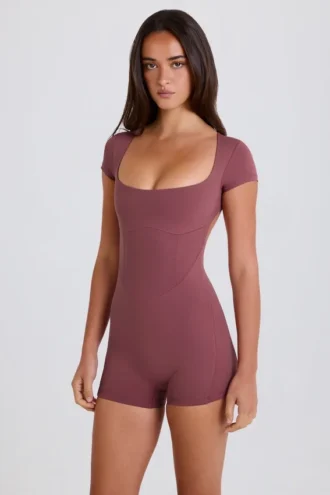 Open-Back Unitard in Acai