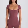Open-Back Unitard in Acai