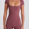 Open-Back Unitard in Acai