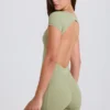Open-Back Unitard in Matcha