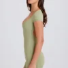 Open-Back Unitard in Matcha