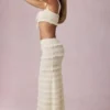 Orena Ruffled Mid-Rise Maxi Skirt in Ivory