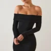 Oriana Modal Off-Shoulder Mini Dress in Black