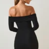Oriana Modal Off-Shoulder Mini Dress in Black