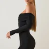 Oriana Modal Off-Shoulder Mini Dress in Black