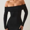 Oriana Modal Off-Shoulder Mini Dress in Black