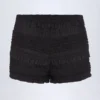 Orla Ruffled Mid-Rise Shorts in Black