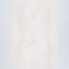 Oualie Cowl-Neck Mini Dress in White