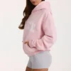 Oversized Applique Hoodie in Blush
