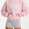 Oversized Applique Hoodie in Blush