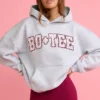 Oversized Applique Hoodie in Grey