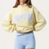 Oversized Applique Hoodie in Lemon