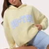 Oversized Applique Hoodie in Lemon