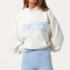 Oversized Applique Hoodie in Milk