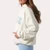 Oversized Applique Hoodie in Milk Polka Dot