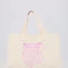 Oversized Canvas Tote Bag in Egg Shell