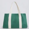 Oversized Canvas Tote Bag in Green