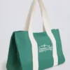 Oversized Canvas Tote Bag in Green