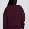 Oversized Crew-Neck Jumper in Burgundy