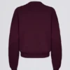Oversized Crew-Neck Jumper in Burgundy
