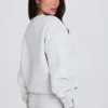 Oversized Crew-Neck Jumper in Grey Marl