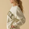 Oversized Crew Neck Sweatshirt in Bone