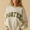 Oversized Crew Neck Sweatshirt in Bone