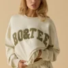 Oversized Crew Neck Sweatshirt in Bone