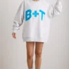 Oversized Crew Neck Sweatshirt in Grey Marl